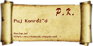 Puj Konrád névjegykártya